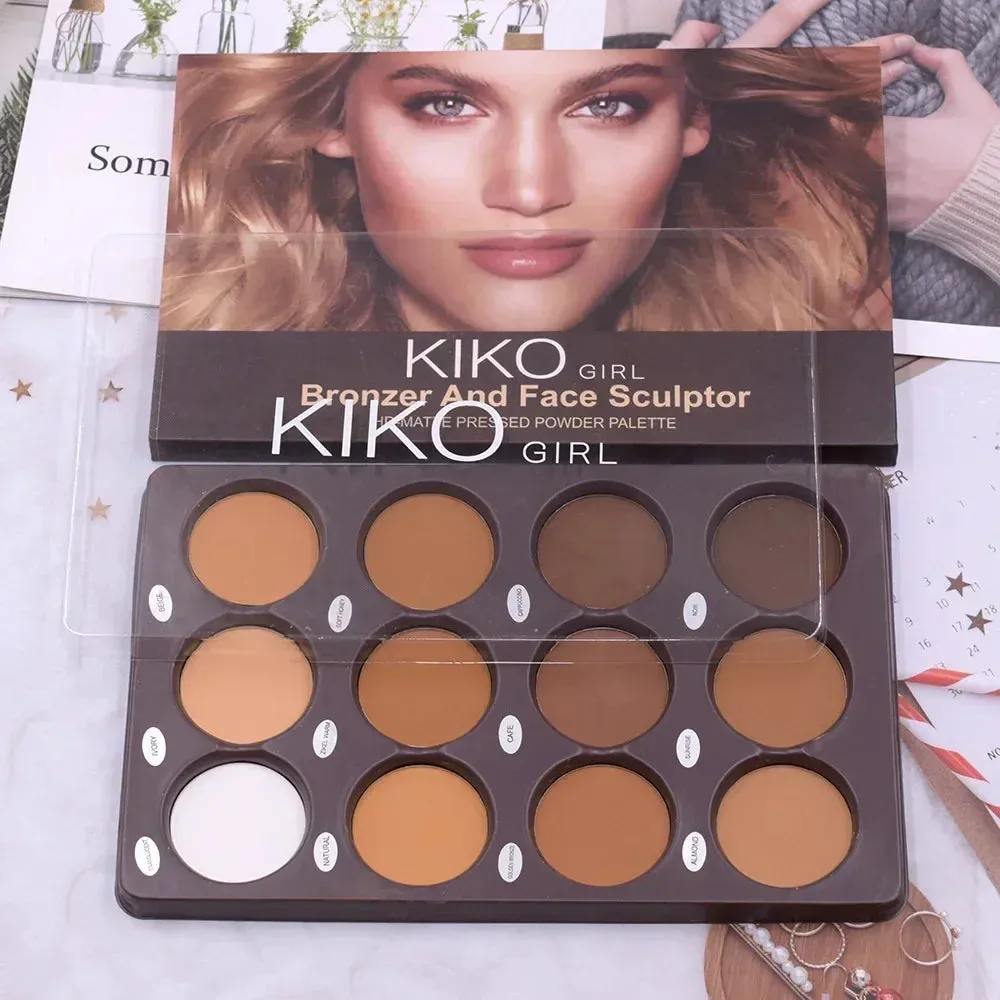 12 Colours  make up Contour Palette Face BronzerMake up Highlight Face Sculpting Matte Contour Palette bronzer powder