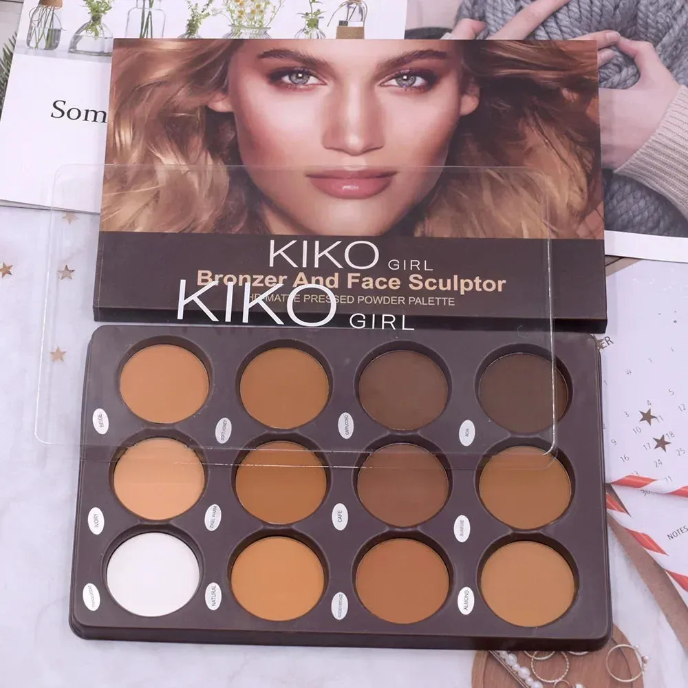 12 Colours  make up Contour Palette Face BronzerMake up Highlight Face Sculpting Matte Contour Palette bronzer powder