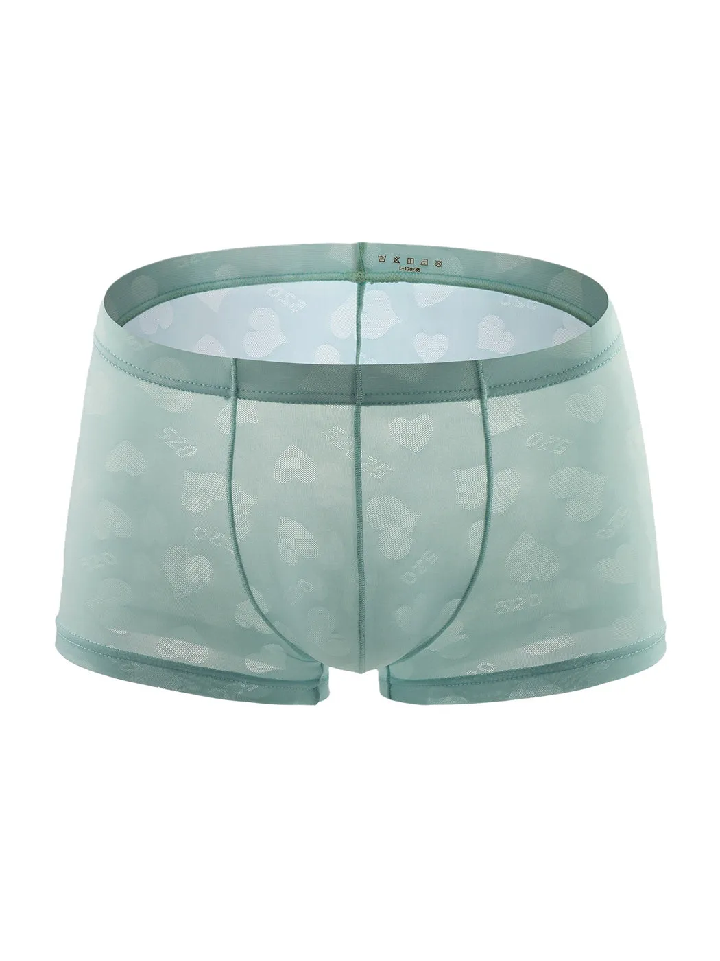 3- Pack Mens Sexy Heart Mesh Trunks