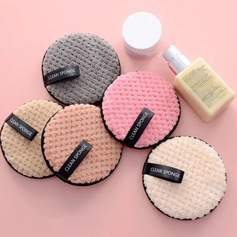 4pc Makeup Remover Microfiber Cotton Pad Cosmetics Washable Makeup Towel Cleaning Sponge Skin Care Tool