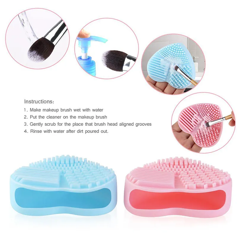 4pcs Silicone Makeup Brush Cleaner Pad Cleaning Mat