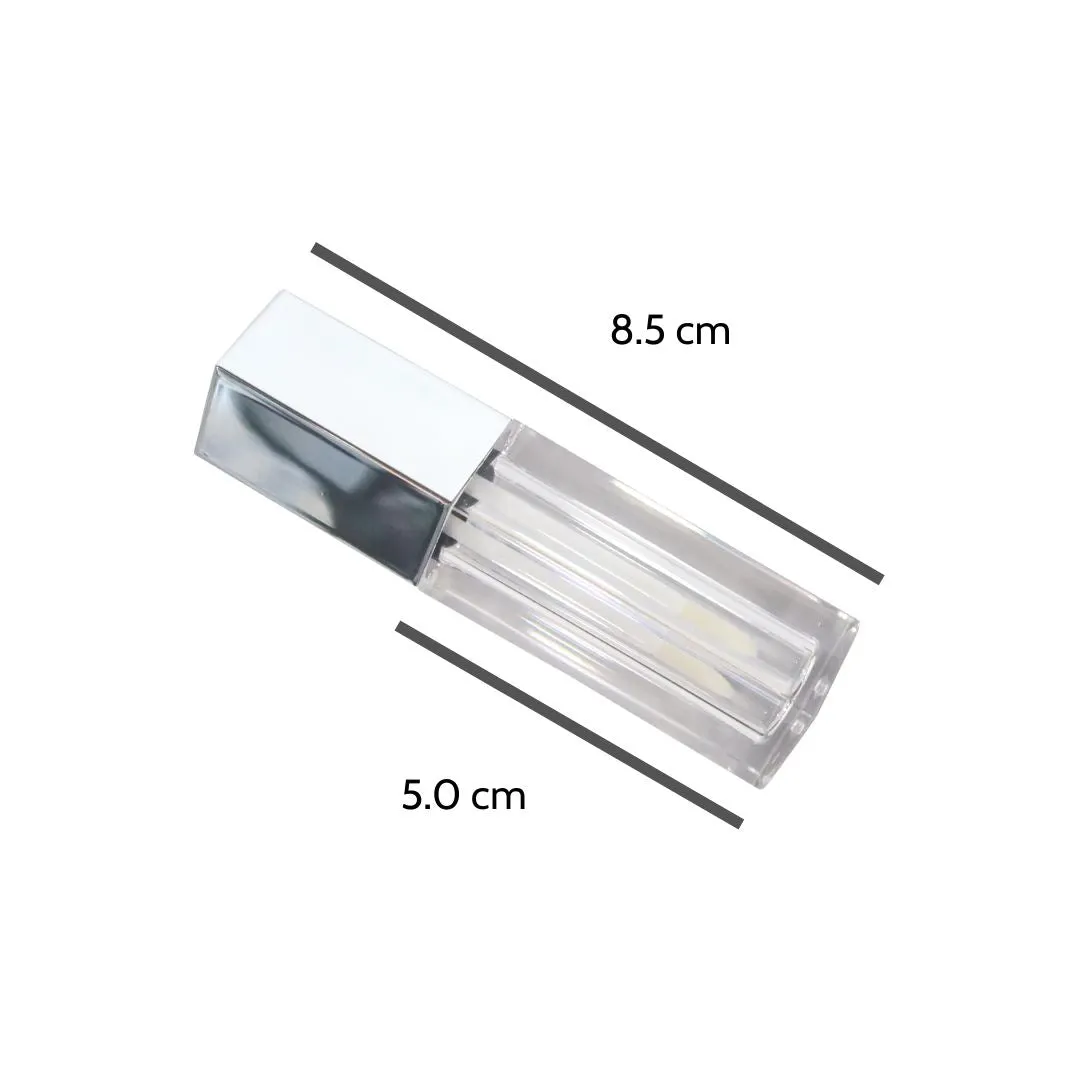 5ml Pentagon Silver Cosmetic and Lip Gloss Tube
