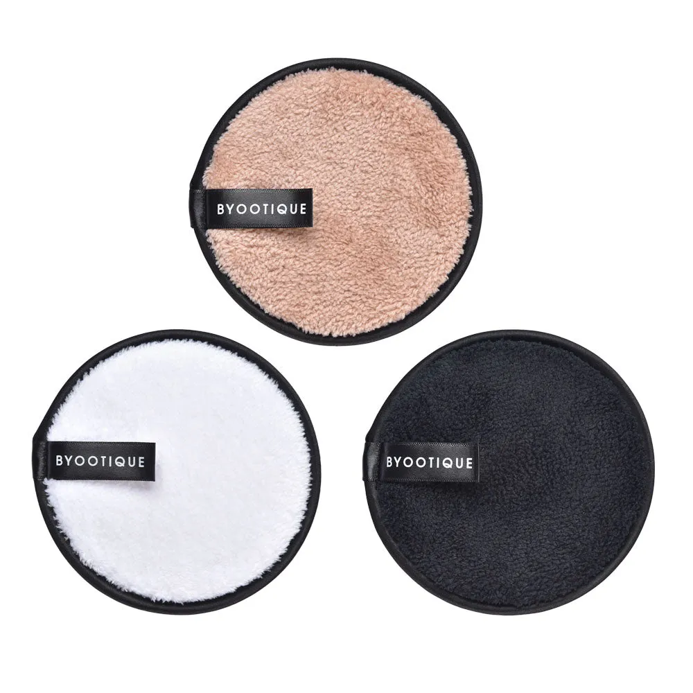 Byootique Makeup Remover Eraser Pad Facial Cleaning Cloth Puff 3pcs Set
