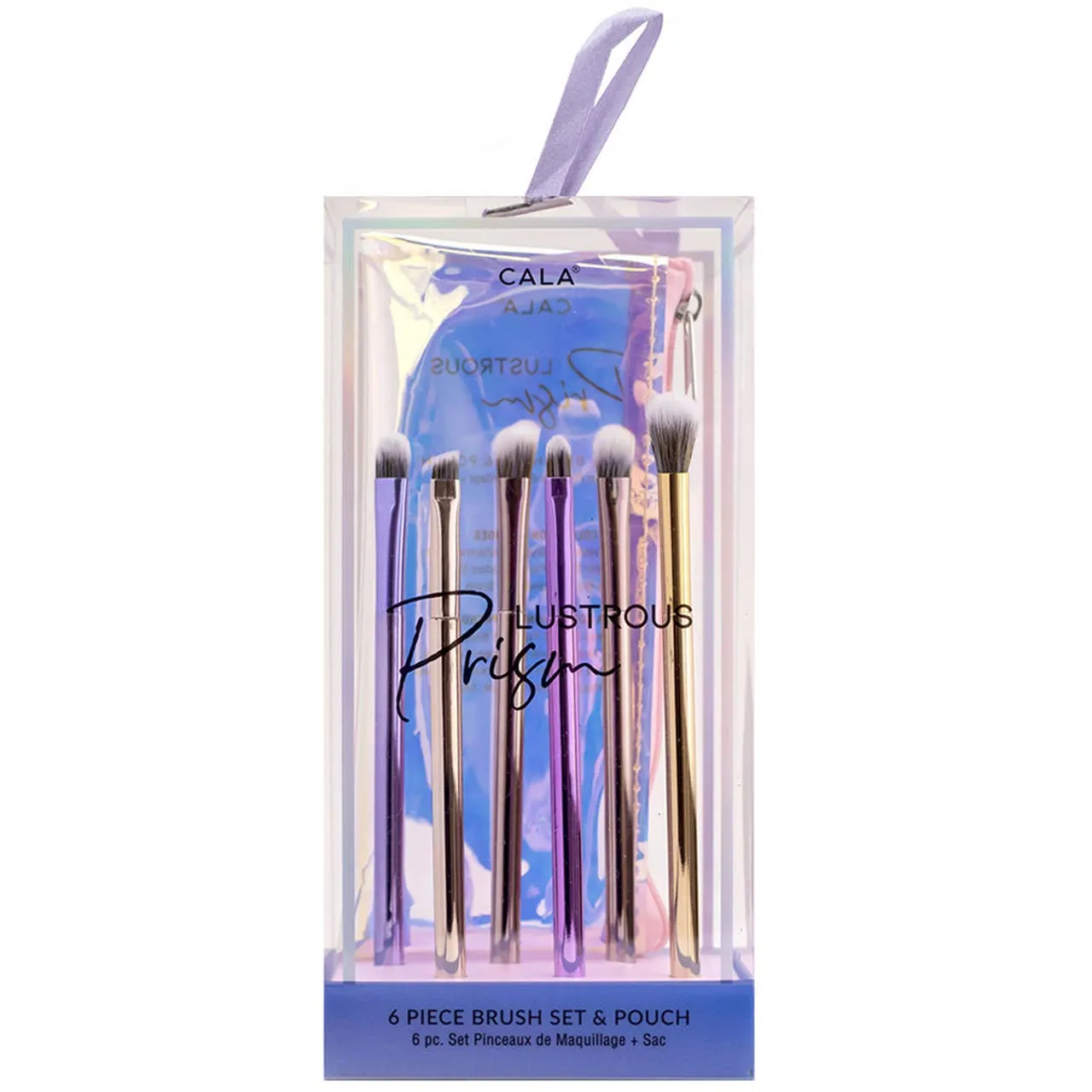 CALA Lustrous Prism 6 Piece Makeup Brush Set with Pouch