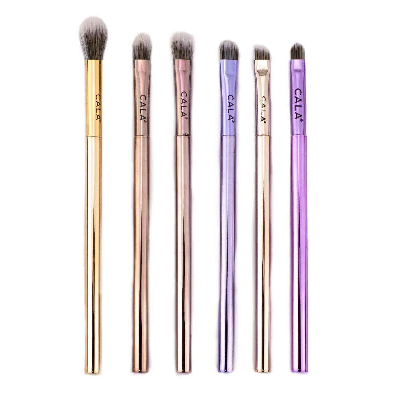 CALA Lustrous Prism 6 Piece Makeup Brush Set with Pouch