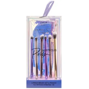 CALA Lustrous Prism 6 Piece Makeup Brush Set with Pouch