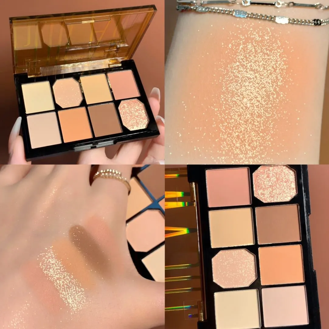 Color Matte Pearlescent Eye Shadow Palette Gray Tone Brown Bean Paste Powder Blush Eyeshadow Long Lasting Eyes Makeup Cosmetic