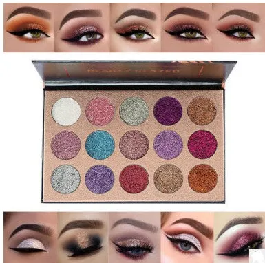 Magic Glitter Palette with 15 Vibrant Colors