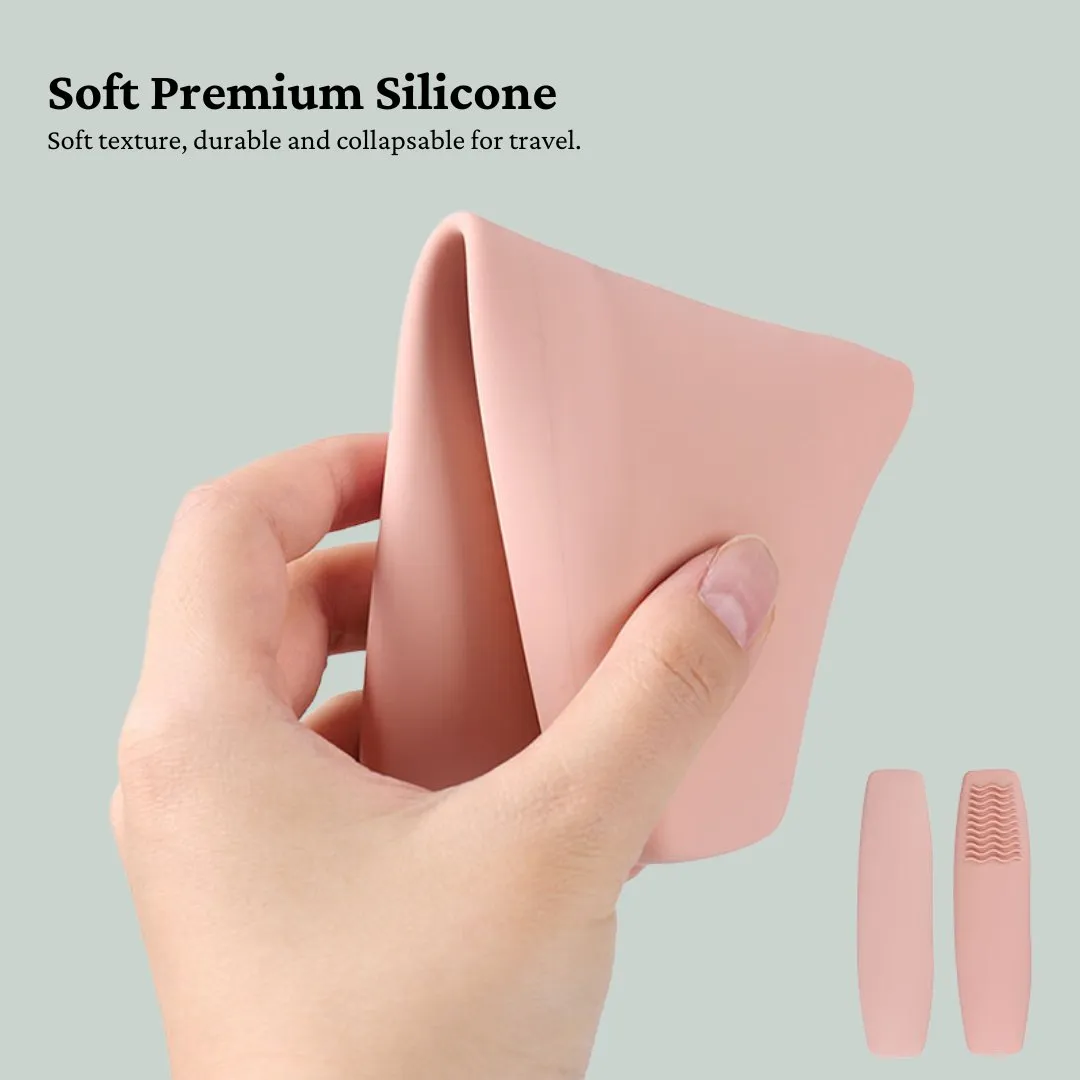 Magnetic Silicone Makeup Brush Holder with Built-in Cleaning