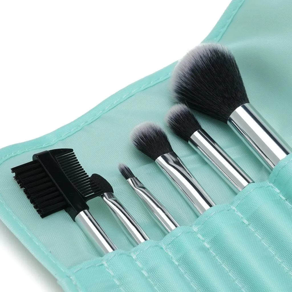 Makeup Brush Set, Pale Turquoise