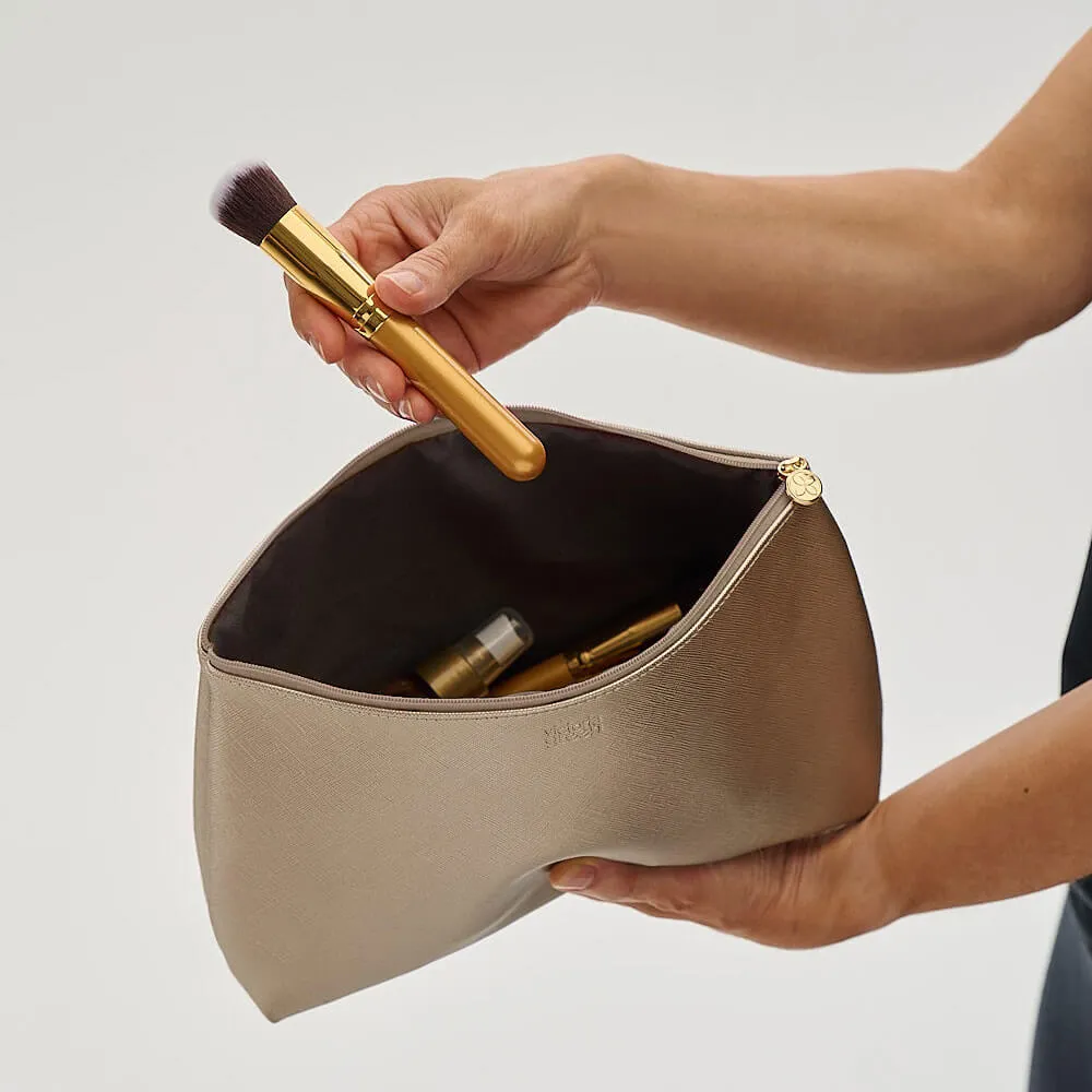 'Mia' Large Makeup Bag in Gold