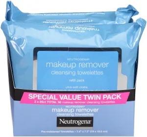 Neutrogena Makeup Remover Cleansing Towelettes, Makeup & Waterproof Mascara, 25 ct. Twin Pack 1 ea
