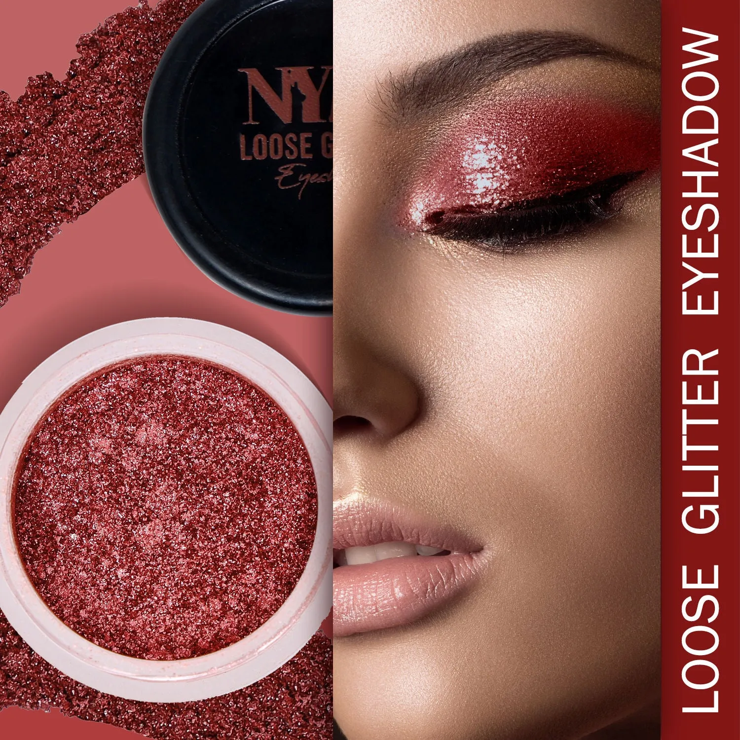 NY Bae Loose Glitter Eyeshadow - Party Pink 05 (2 g) | Rich Glitter Finish | Enriched with Oils & Fruit Extract | Super Pigmented | Long lasting | Easy To Use | Cruelty Free