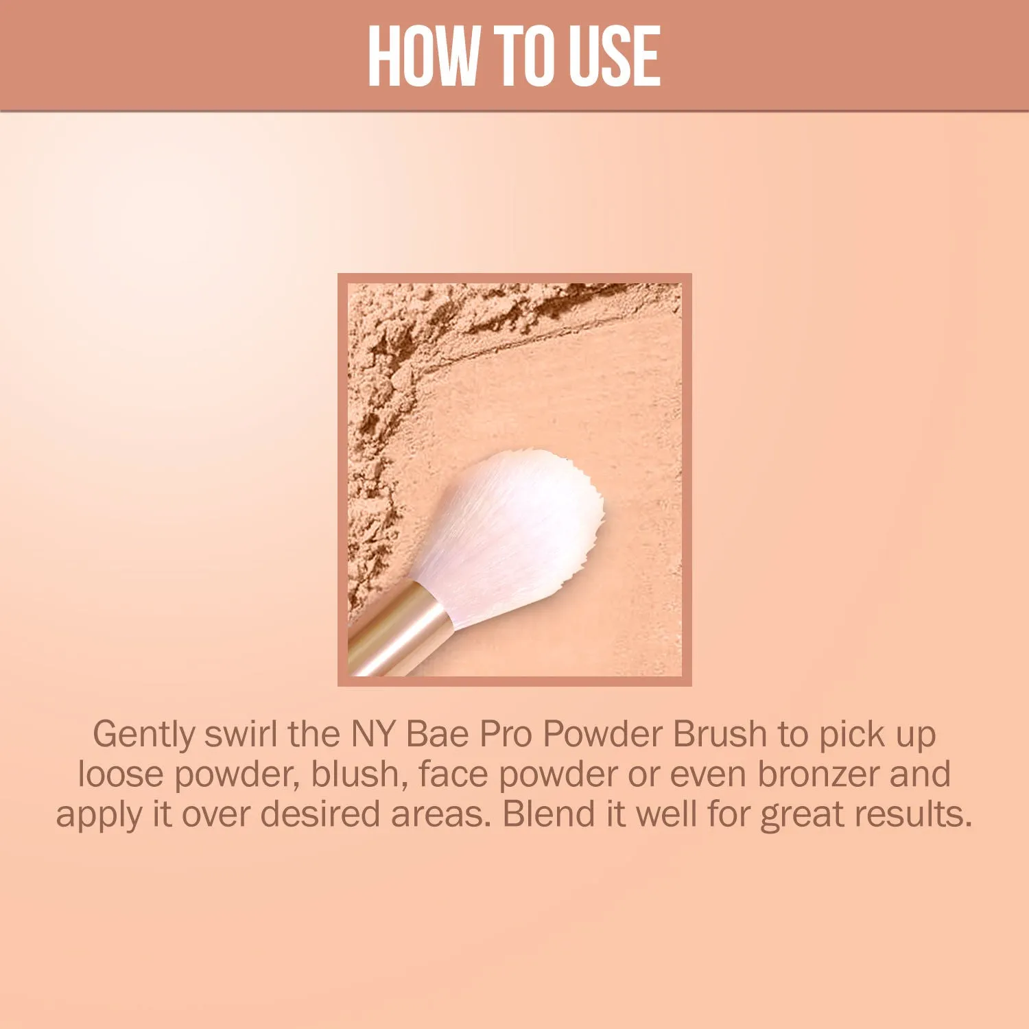 NY Bae Pro Powder Brush | Multipurpose | Smooth Blending | Even Application | Fine & Soft Bristles