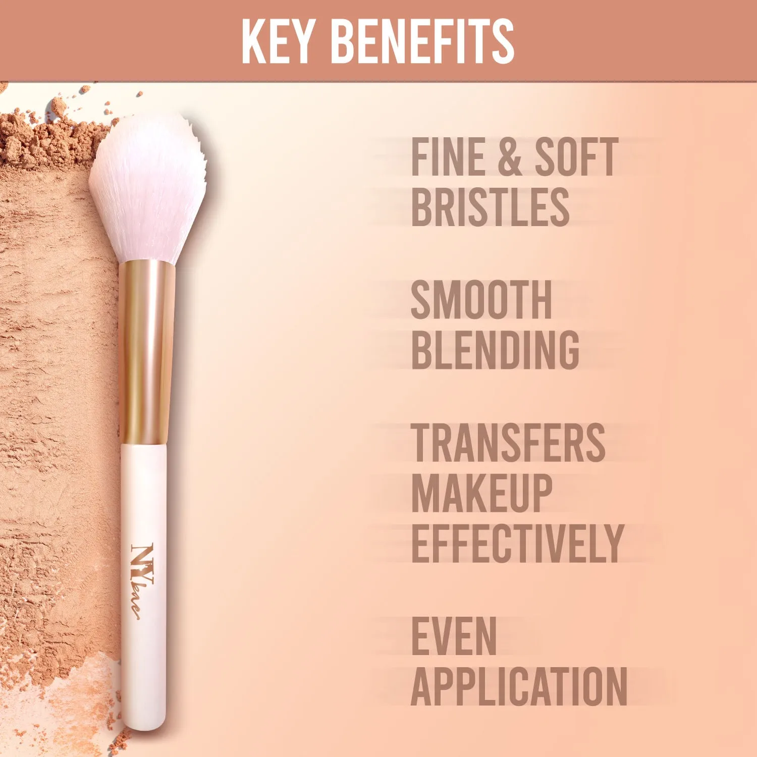 NY Bae Pro Powder Brush | Multipurpose | Smooth Blending | Even Application | Fine & Soft Bristles