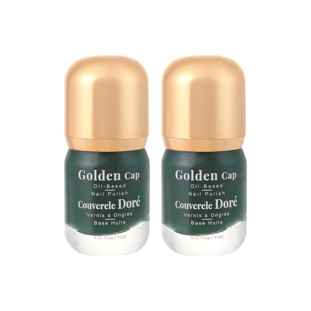 Pack Of 2 | Golden Cap Oil-based Nail Polish(09 Dark Green)