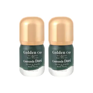 Pack Of 2 | Golden Cap Oil-based Nail Polish(09 Dark Green)
