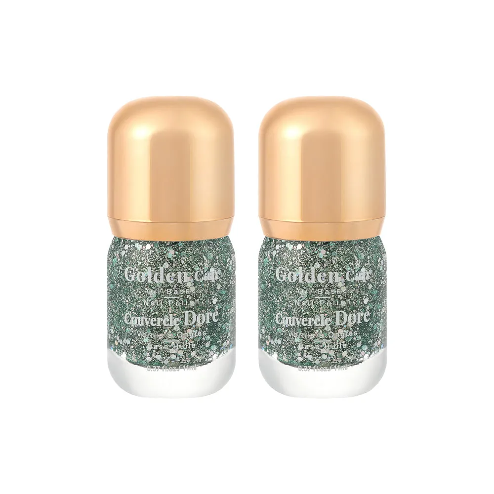 Pack Of 2 | Golden Cap Oil-based Nail Polish(17 Diamond Green)