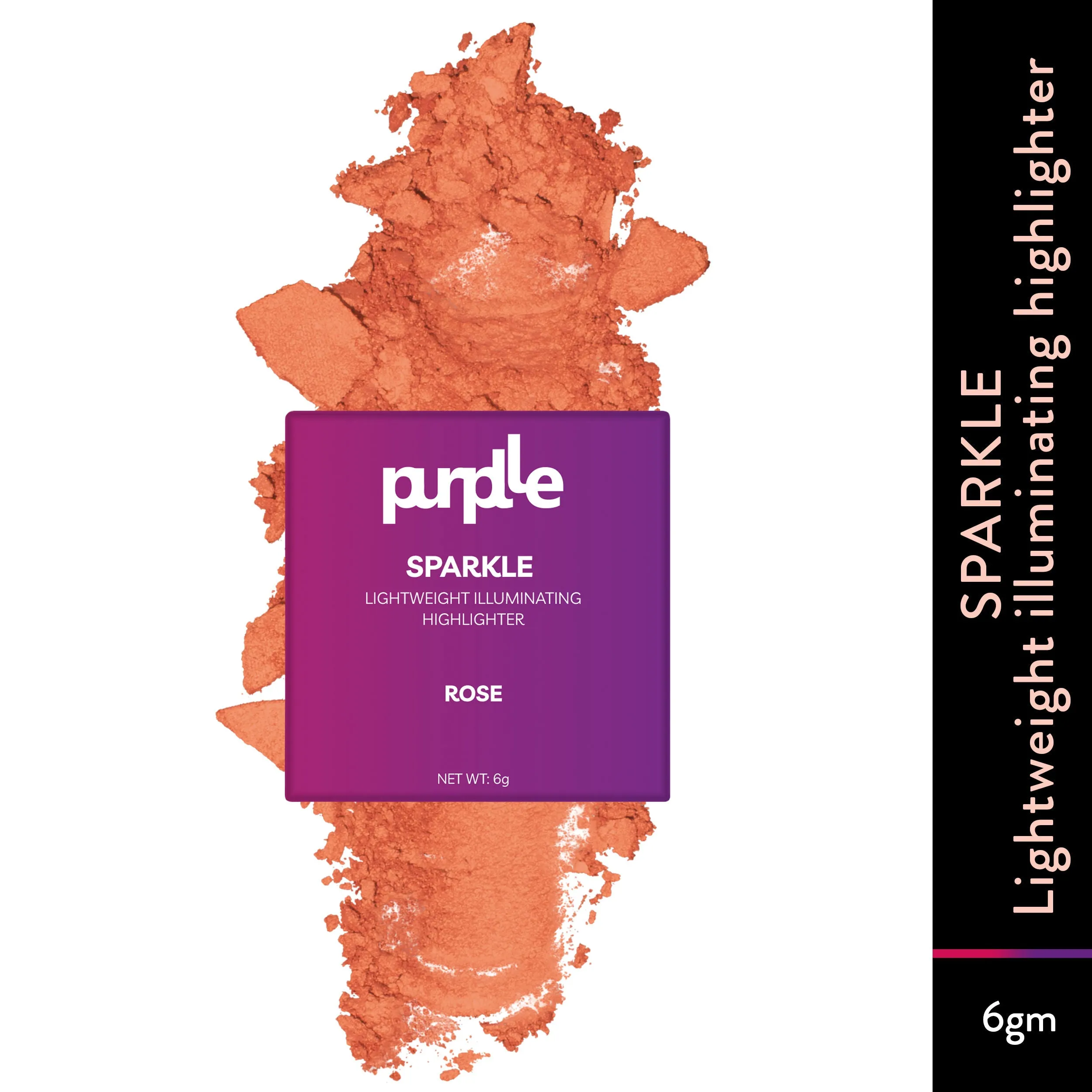 Purplle Sparkle Lightweight Illuminating Highlighter - Rose | Ultra Shimmery| High Pigmentation | Lifts Face | Blendable | Long Lasting (4gm)