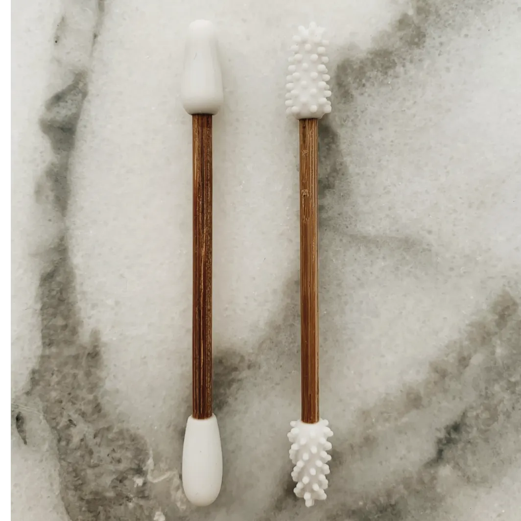 Reusable Silicone and Bamboo Swabs