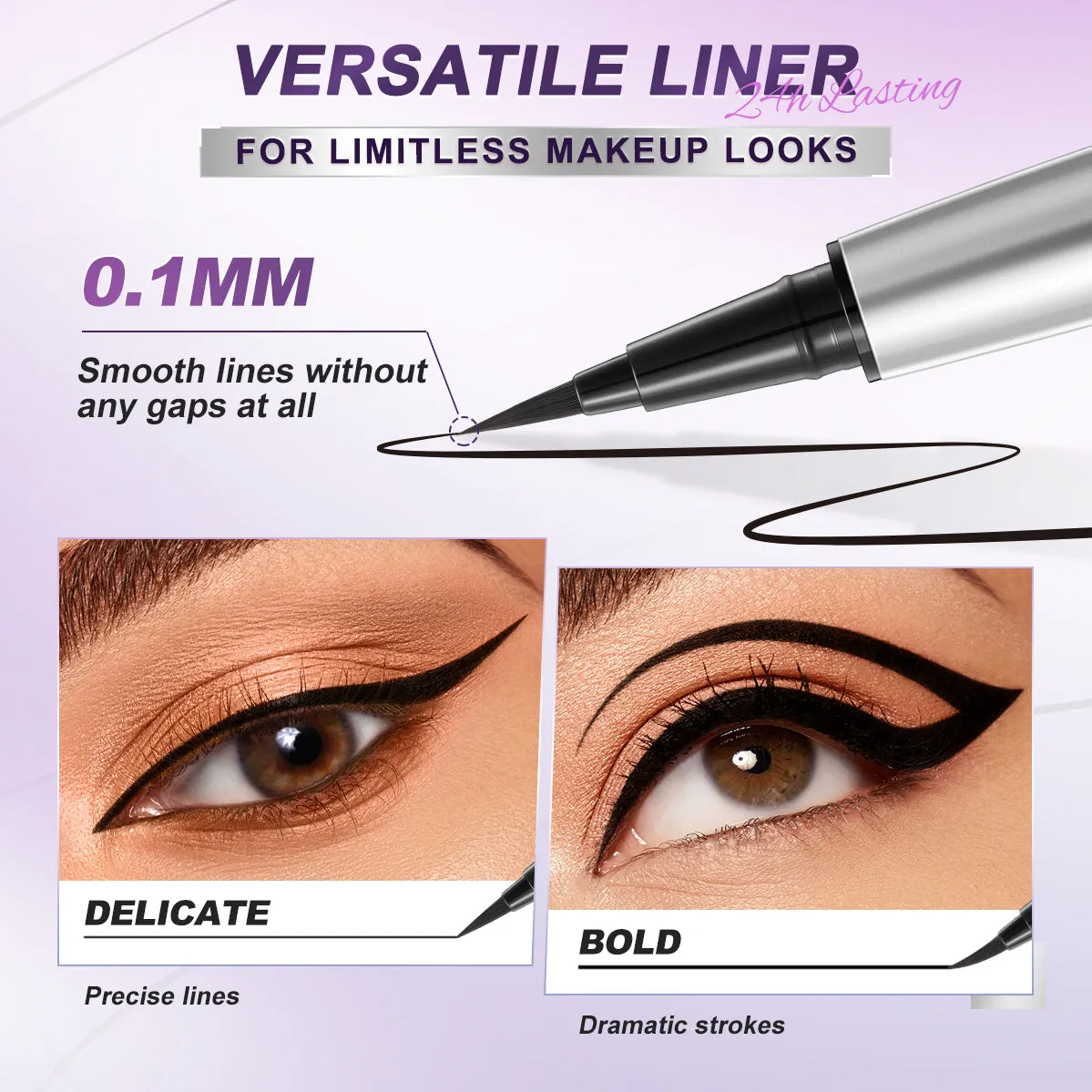 SACE LADY PRO ZONE Waterproof Ultra-Fine Black Liquid Eyeliner – Quick-Drying, Smudge-Proof, No Irritation
