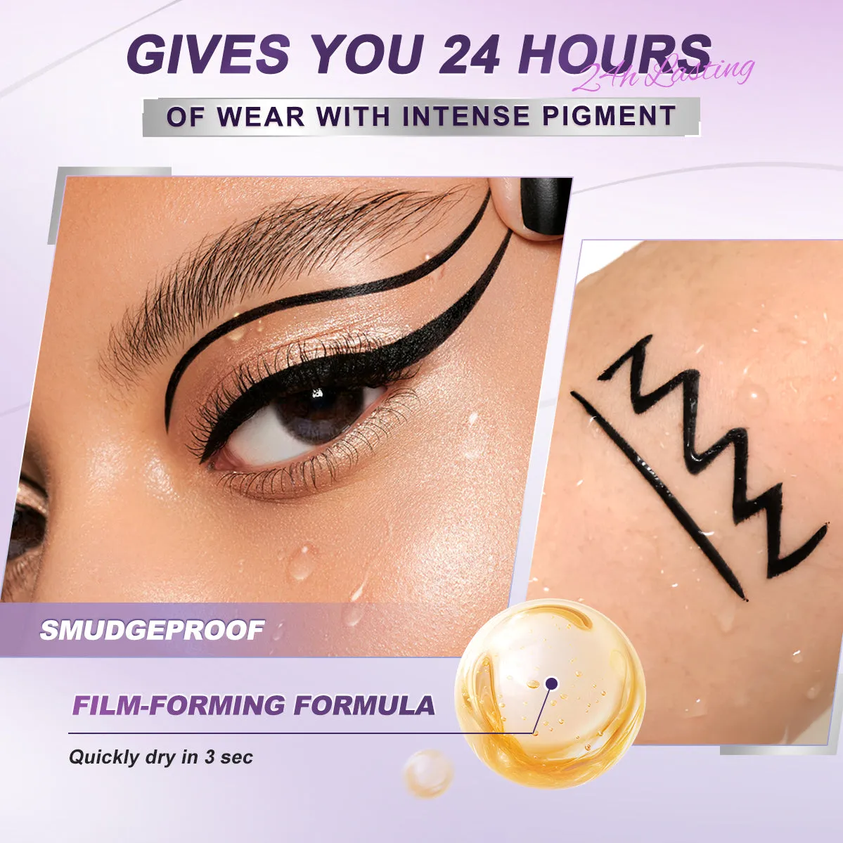 SACE LADY PRO ZONE Waterproof Ultra-Fine Black Liquid Eyeliner – Quick-Drying, Smudge-Proof, No Irritation