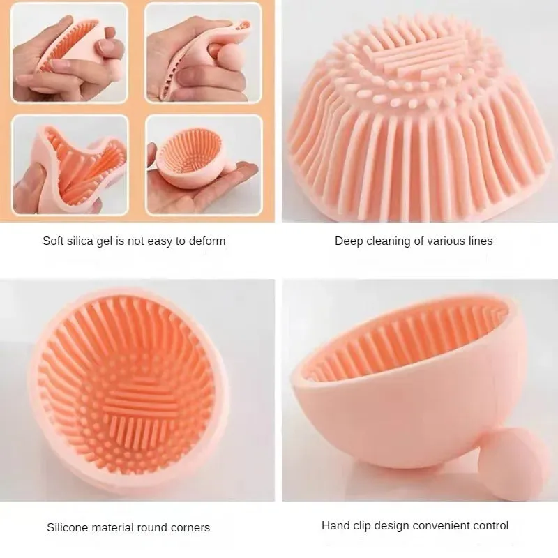 Silicone Cleaning Washing Bowl Brush Cleaning Bowl Tools Portable Cleaning Pad Scrubber Pad Makeup Brush Cleaner