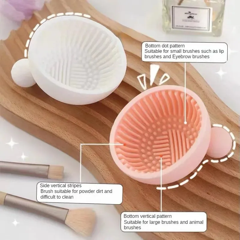 Silicone Cleaning Washing Bowl Brush Cleaning Bowl Tools Portable Cleaning Pad Scrubber Pad Makeup Brush Cleaner