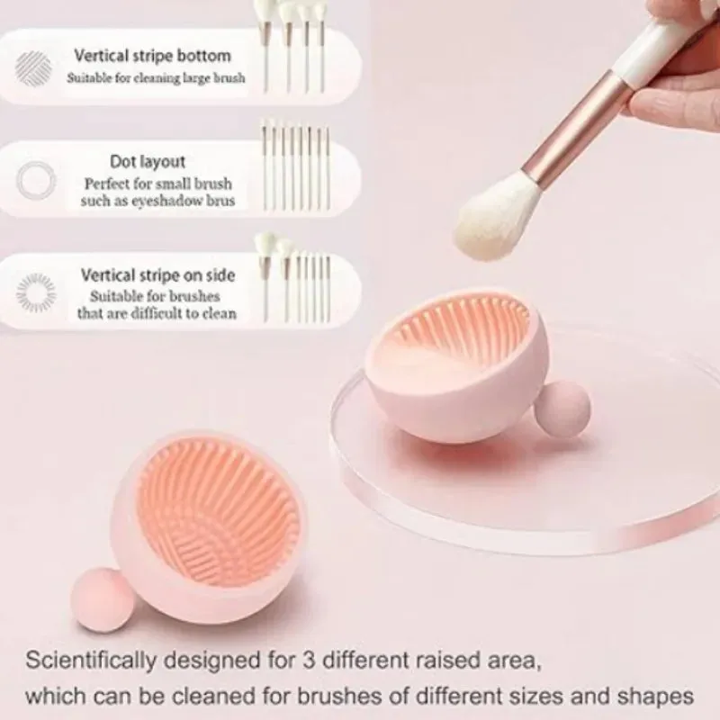 Silicone Cleaning Washing Bowl Brush Cleaning Bowl Tools Portable Cleaning Pad Scrubber Pad Makeup Brush Cleaner