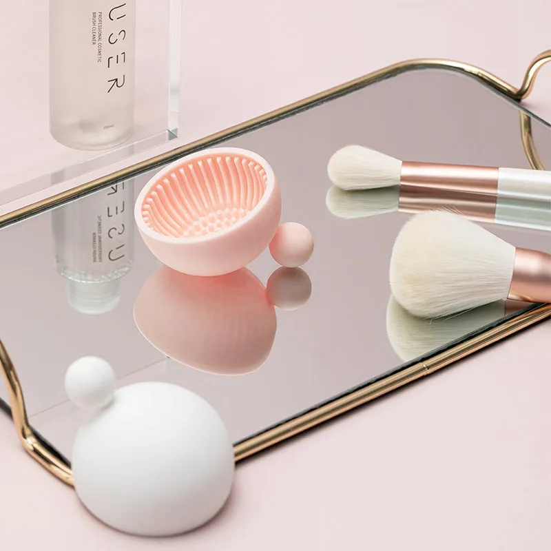 Silicone Cleaning Washing Bowl Brush Cleaning Bowl Tools Portable Cleaning Pad Scrubber Pad Makeup Brush Cleaner