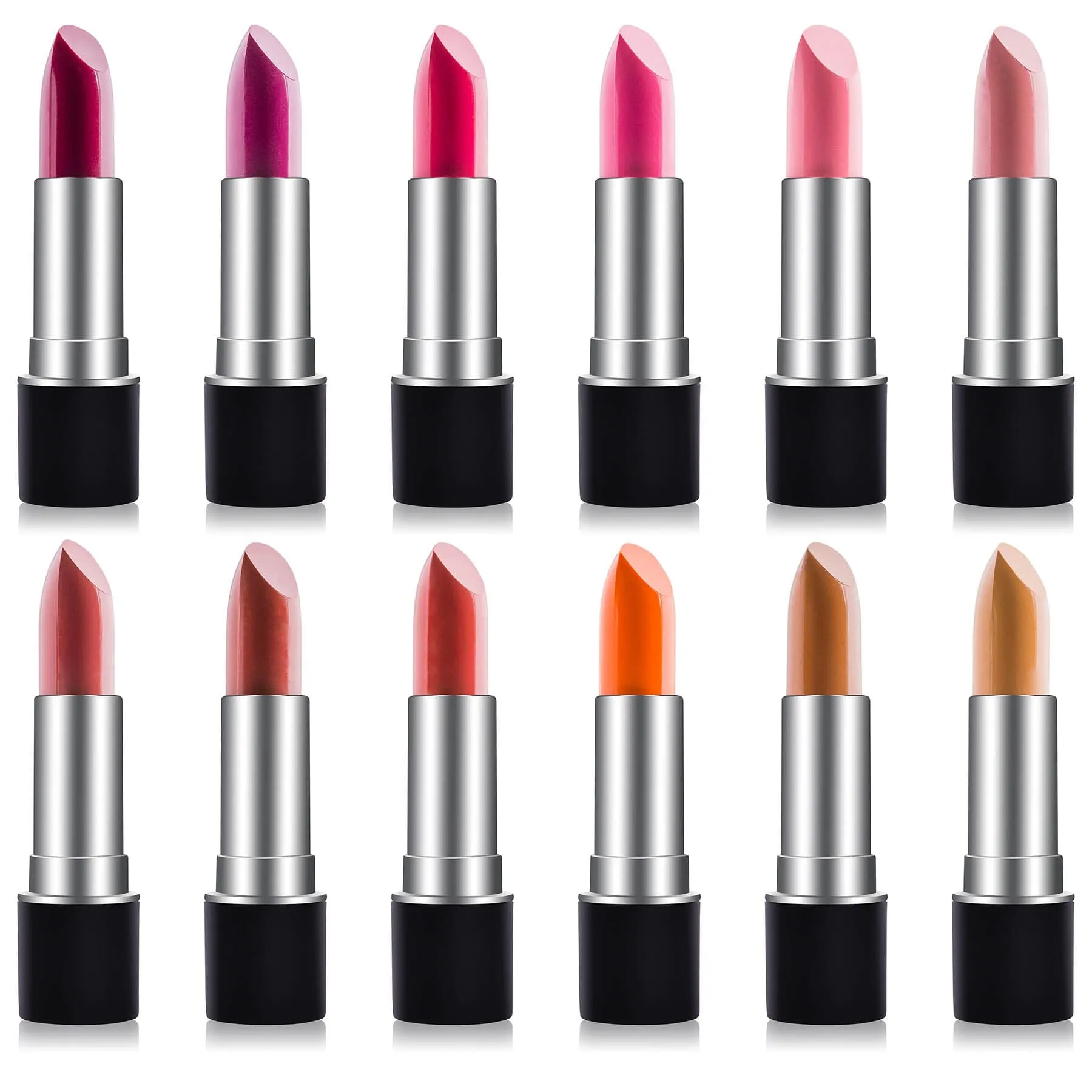 Slick & Shine Lipstick Set - 12 color Long Lasting & Moisturizing