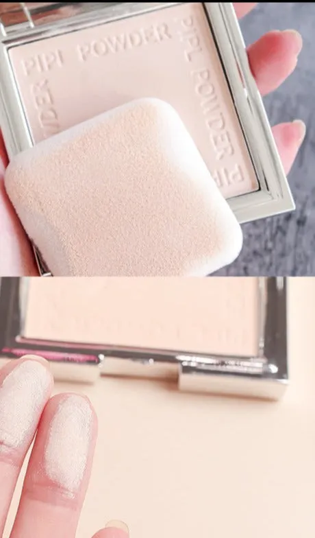 Small silver nugget box powder concealer, dry and wet dual-use moisturizing dry and long-lasting powder