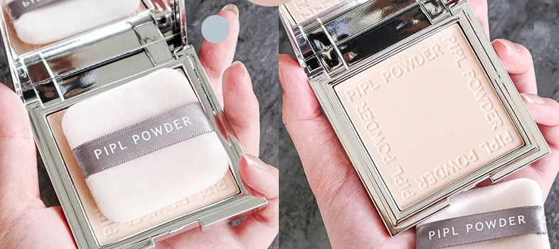 Small silver nugget box powder concealer, dry and wet dual-use moisturizing dry and long-lasting powder