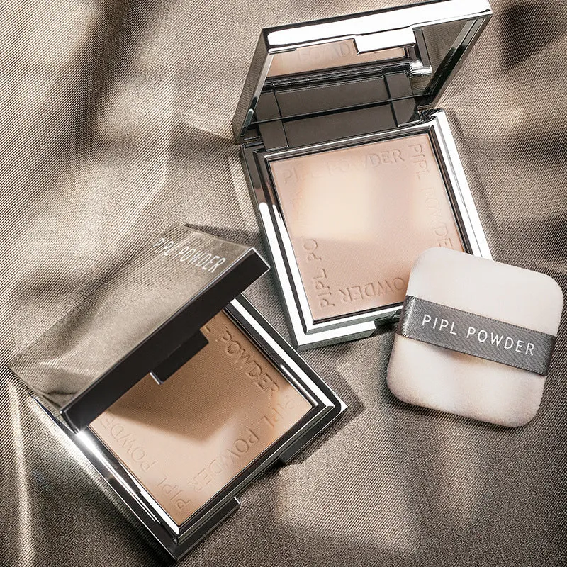 Small silver nugget box powder concealer, dry and wet dual-use moisturizing dry and long-lasting powder