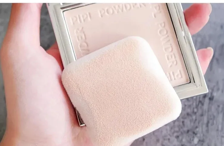 Small silver nugget box powder concealer, dry and wet dual-use moisturizing dry and long-lasting powder