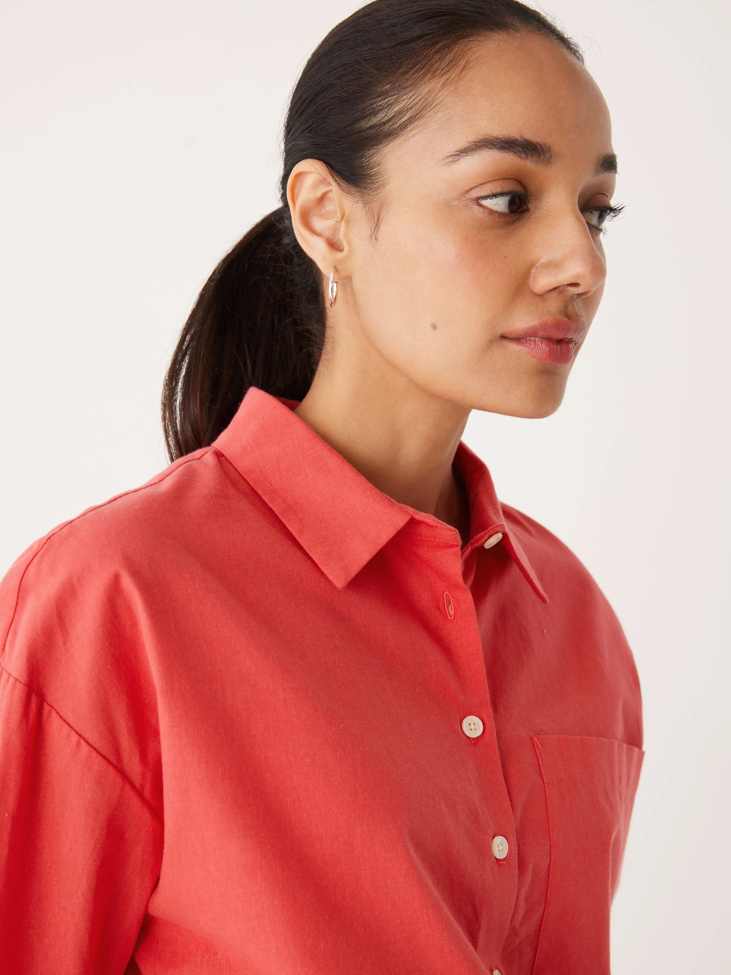 The Kapok Loose Shirt in Maraschino Red