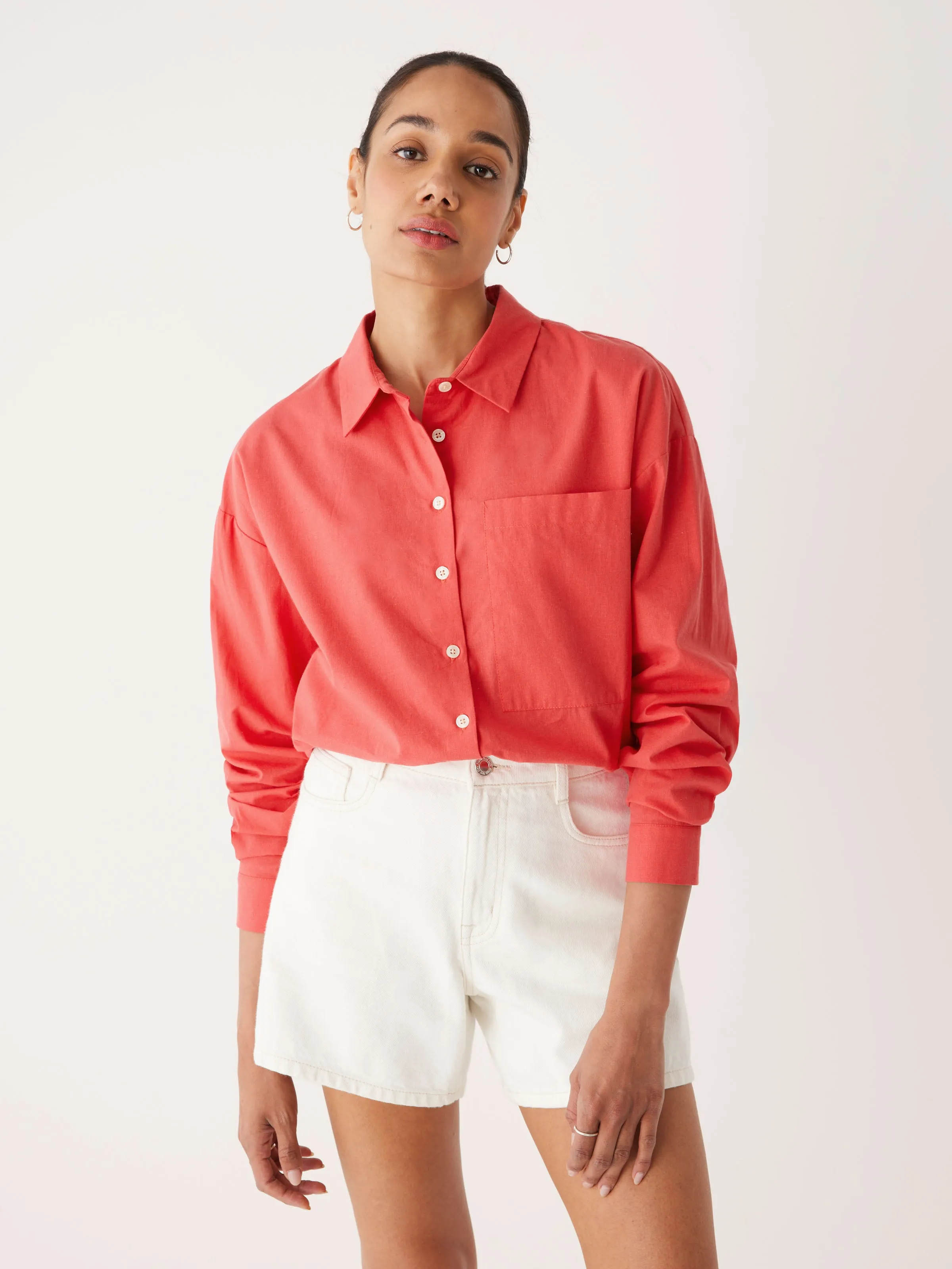The Kapok Loose Shirt in Maraschino Red